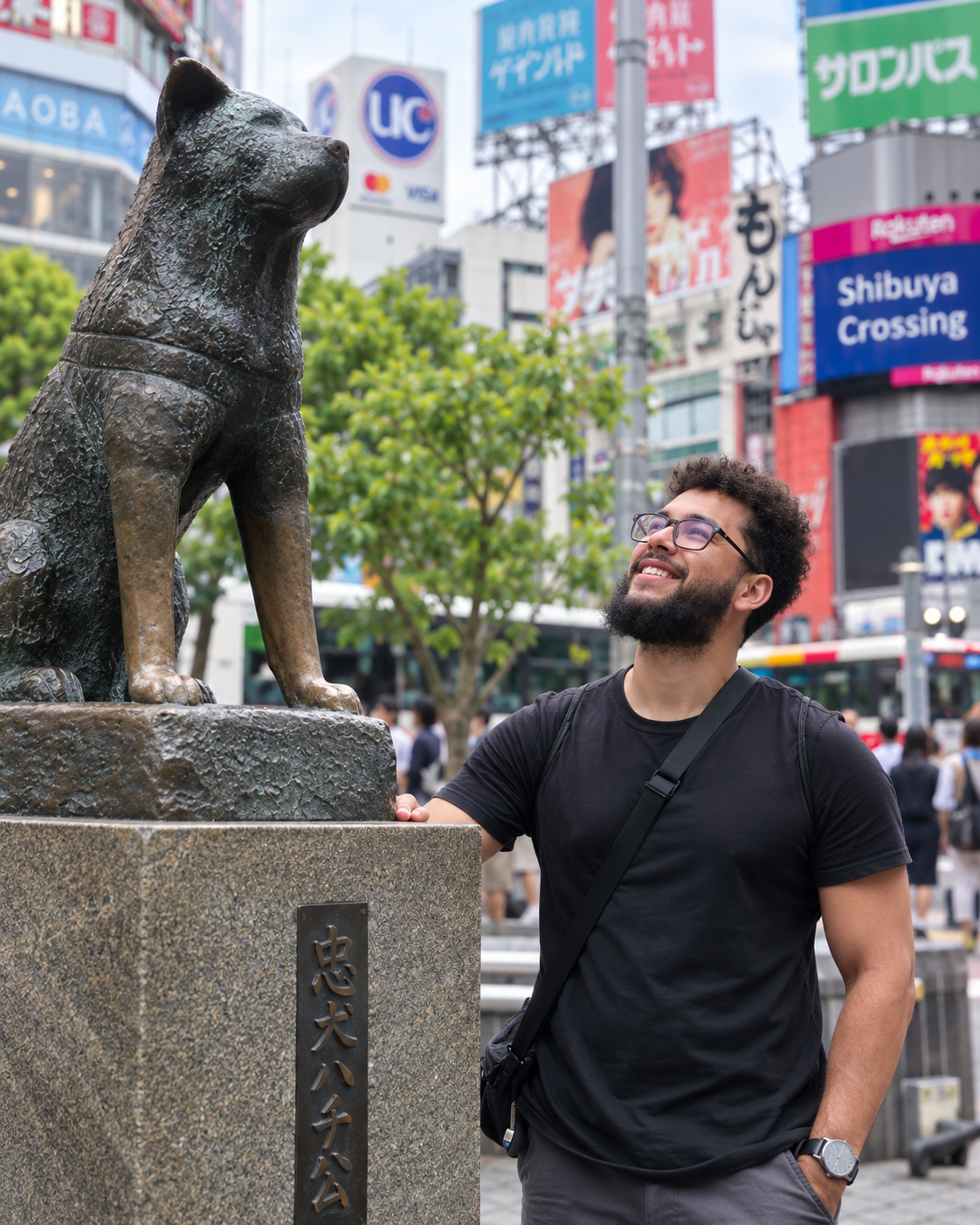 Hudson Oliveira em Shibuya, no Japão